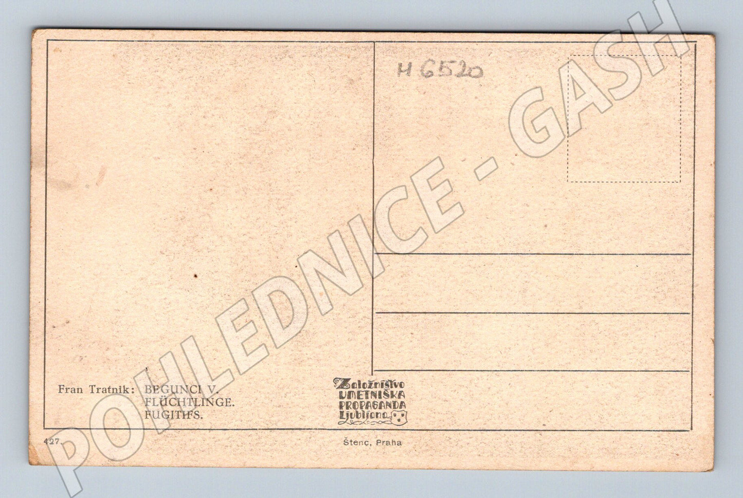 Postcard Fran Tratnik Refugees (M6520)