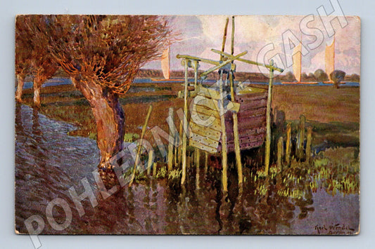 Pohlednice Wendelin říční krajina 1914 (M6522)