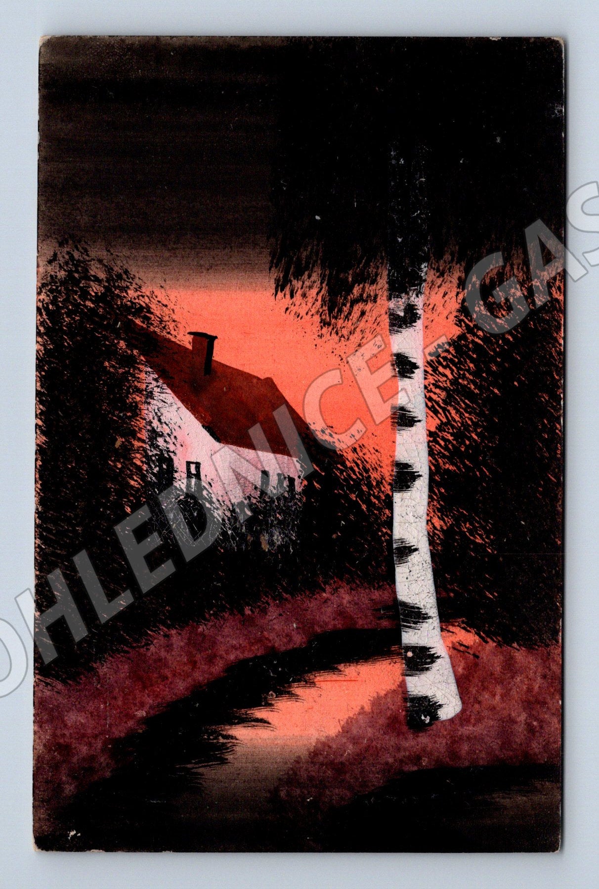 Pohlednice abstraktní malba ručně malovaná (M6531)