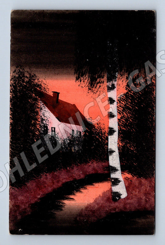 Pohlednice abstraktní malba ručně malovaná (M6531)