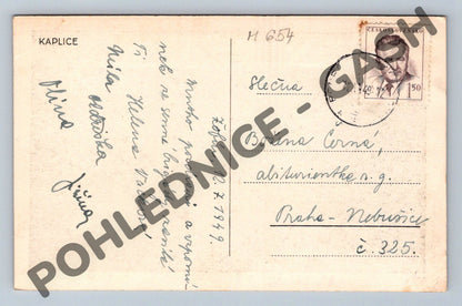 Pohlednice Kaplice ČSR 1949 historický pohlednice (M654)