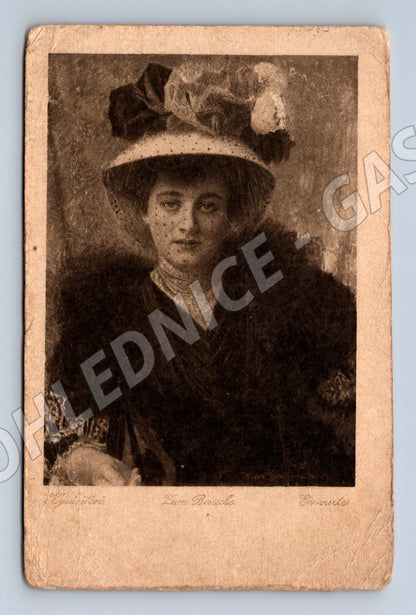 Pohlednice portrét ženy klobouk 1927 (M6542)