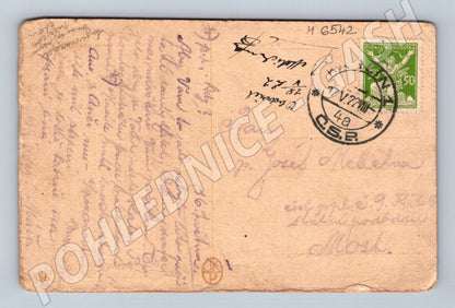 Pohlednice portrét ženy klobouk 1927 (M6542)