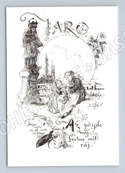 Pohlednice Mikoláš Aleš májový motiv (M6545)