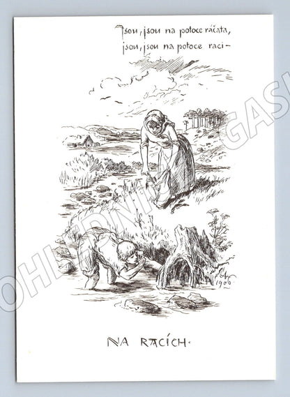 Pohlednice Mikoláš Aleš Na racích (M6546)