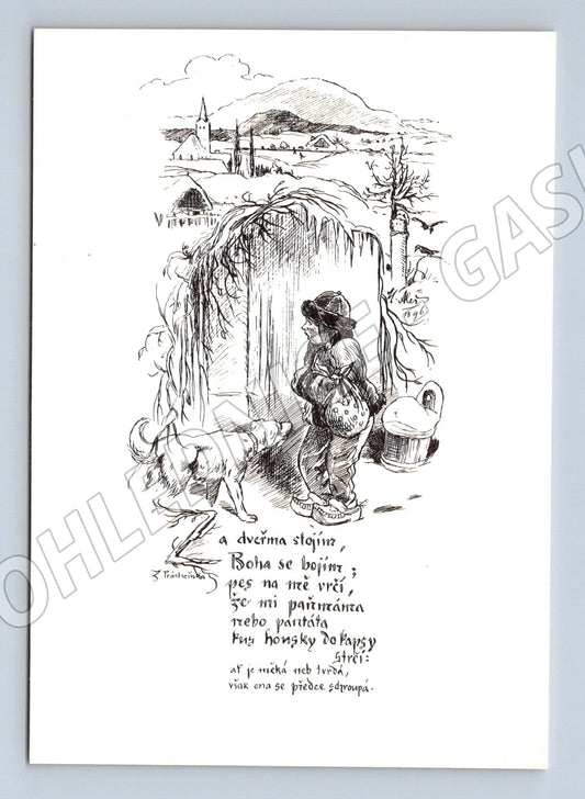 Pohlednice Mikoláš Aleš Blecha humor (M6548)