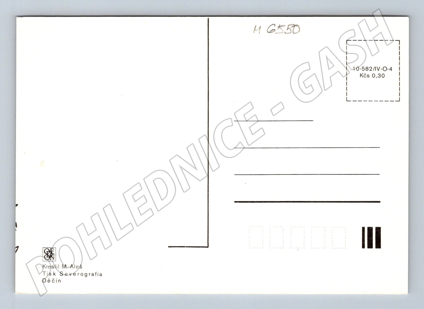 Pohlednice lovecký pes kresba M. Aleš (M6550)