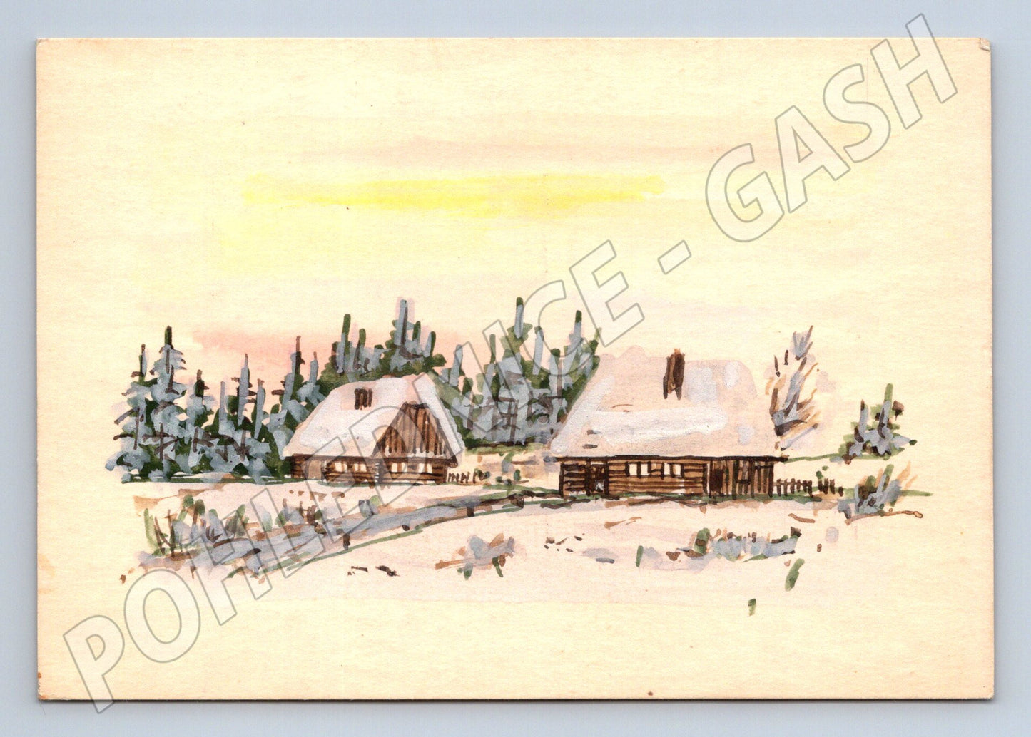 Pohlednice zimní roubenky zaslaná (M6552)