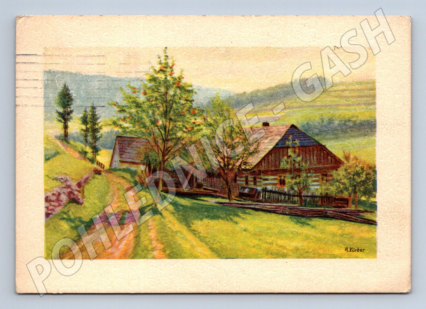 Pohlednice česká chalupa 1966 Pernštejn (M6553)