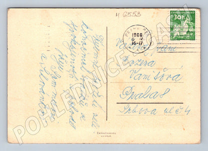 Pohlednice česká chalupa 1966 Pernštejn (M6553)