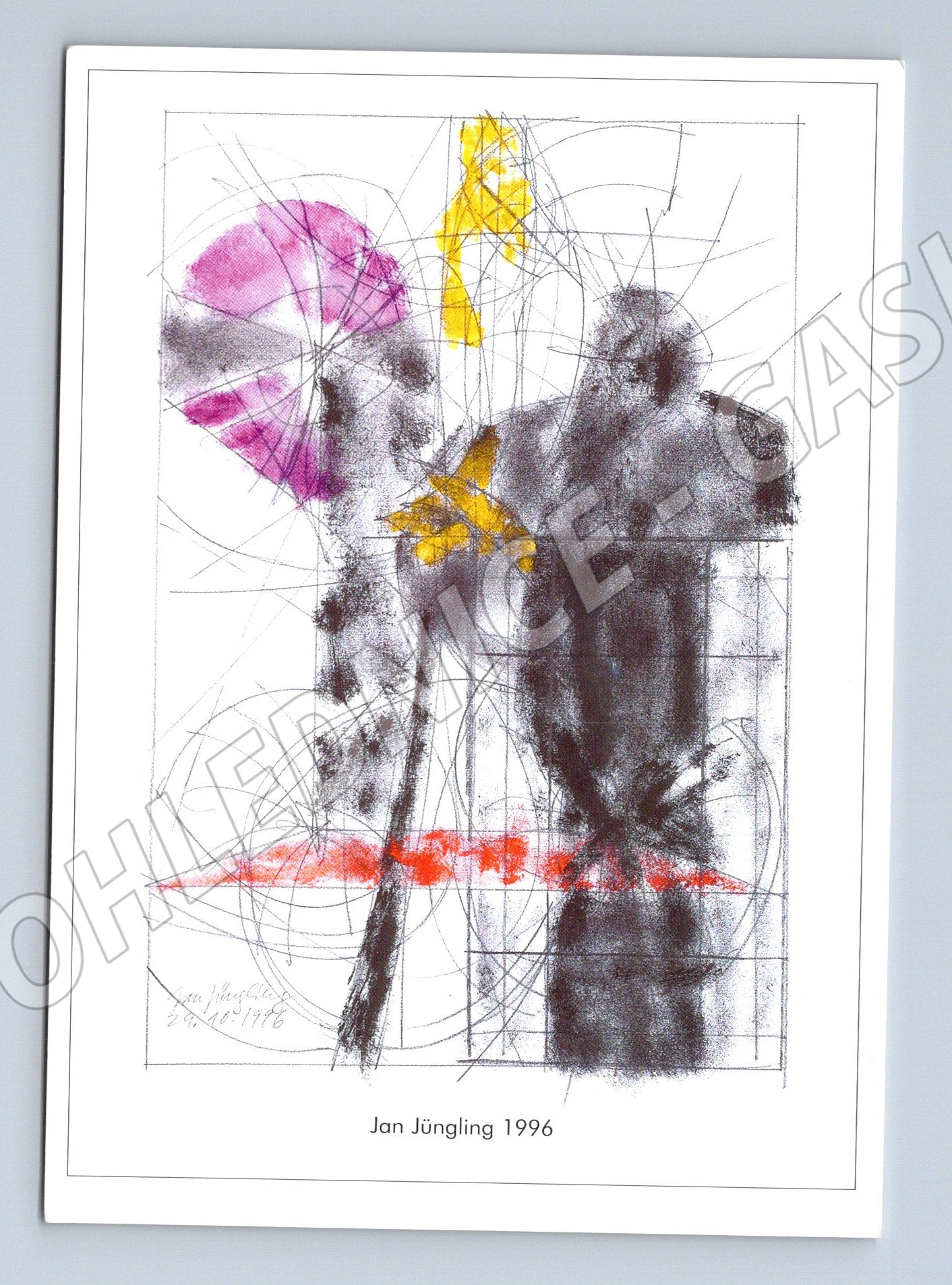 Pohlednice Jan Jungling abstrakce 1996 (M6558)