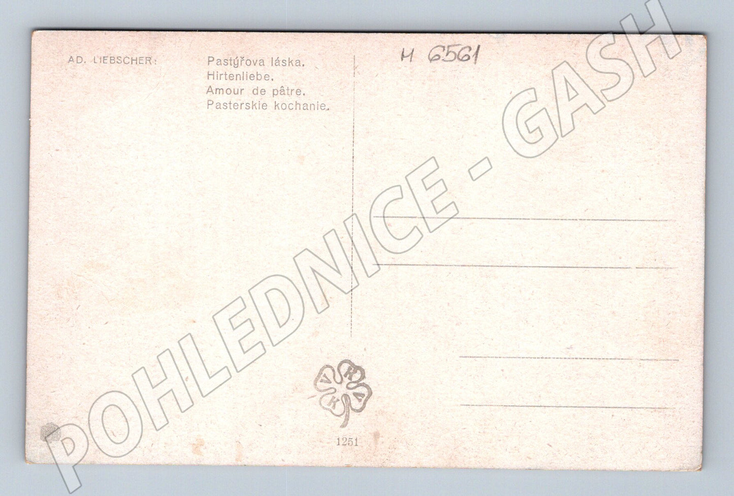 Pohlednice Pastýřova láska A. Liebscher (M6561)