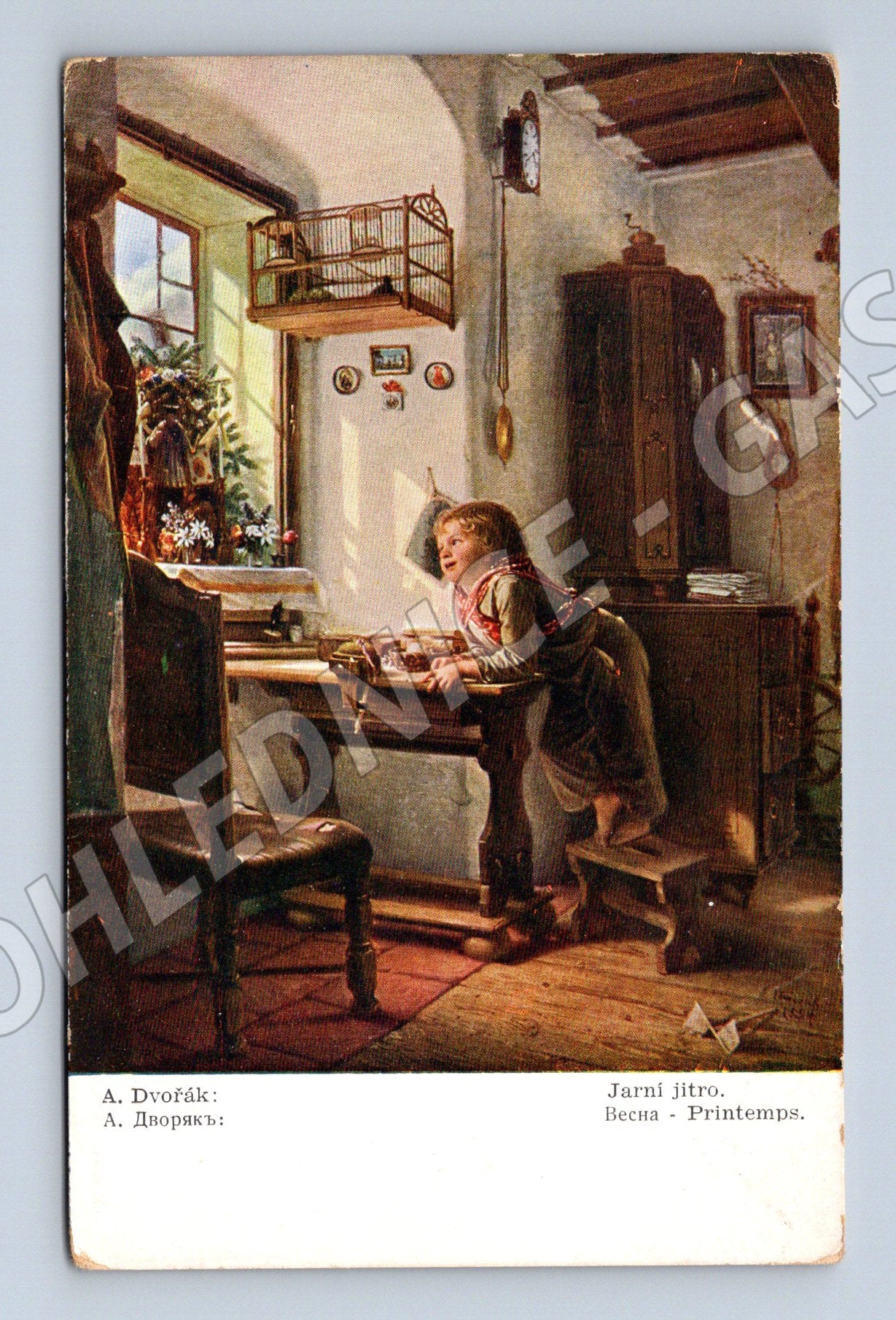 Pohlednice Jarní jitro A. Dvořák (M6566)