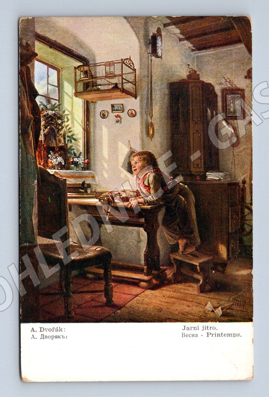 Pohlednice Jarní jitro A. Dvořák (M6566)