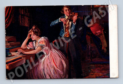 Pohlednice J. Rytíř ze Skramlíků Smutná píseň (M6567)