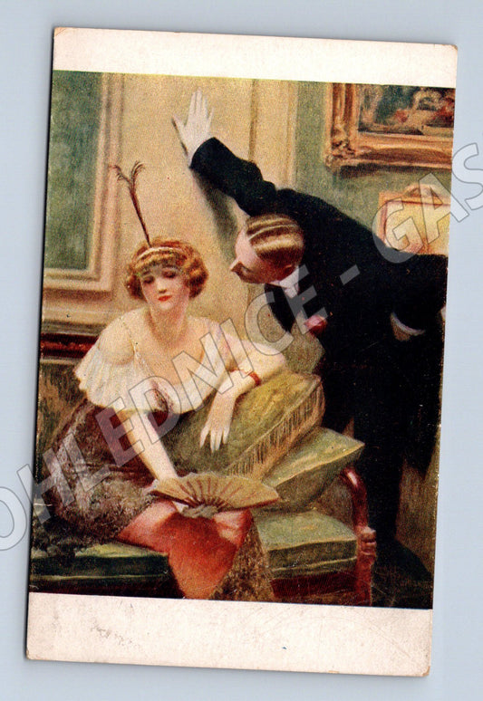 Pohlednice galantní scéna Art moderne (M6568)