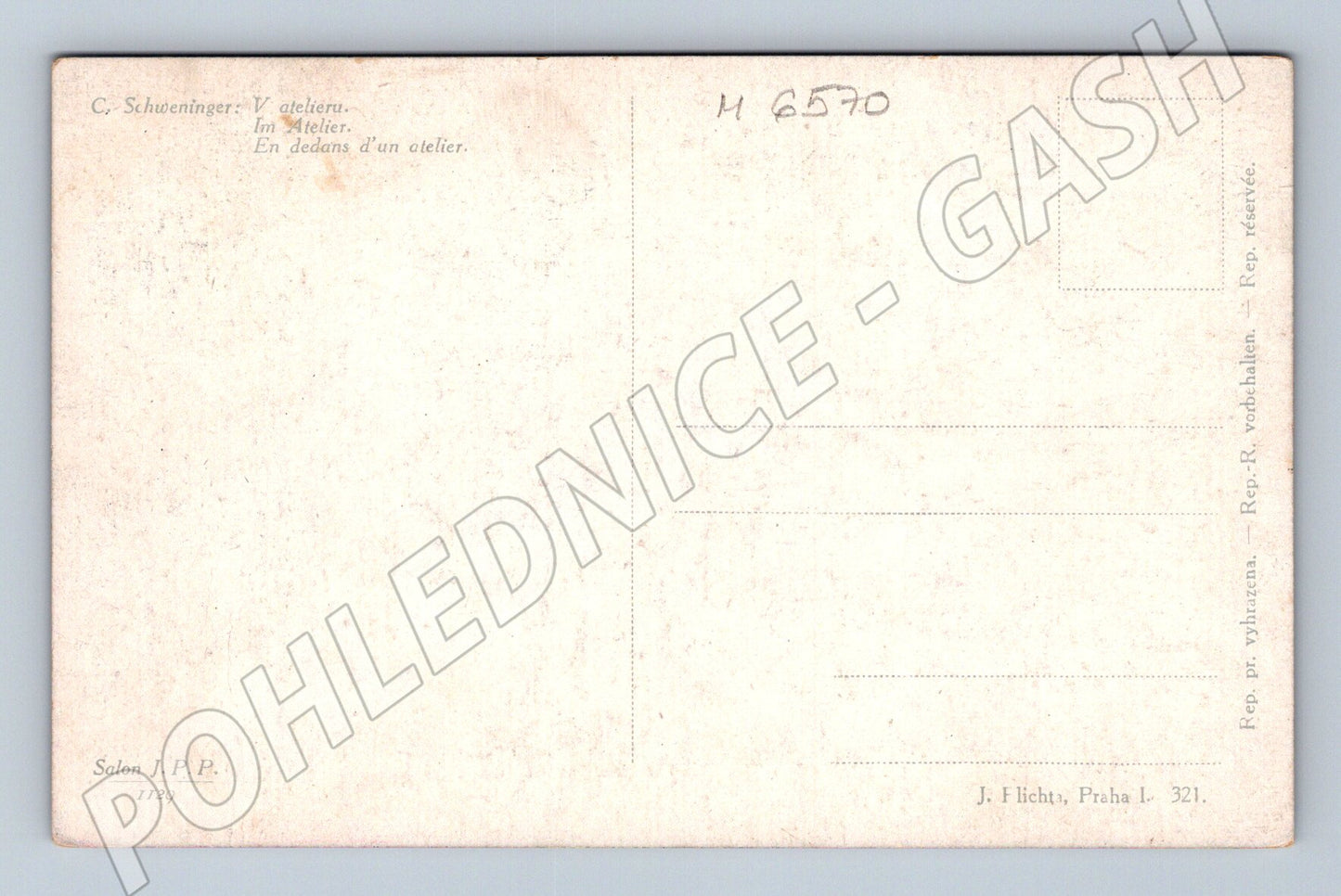 Pohlednice V ateliéru C. Schweninger (M6570)