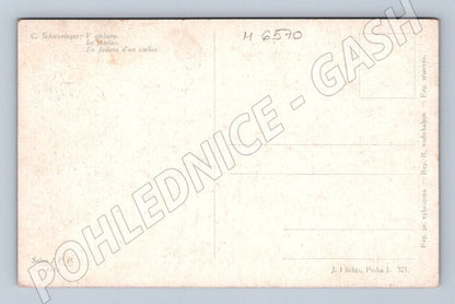 Pohlednice V ateliéru C. Schweninger (M6570)