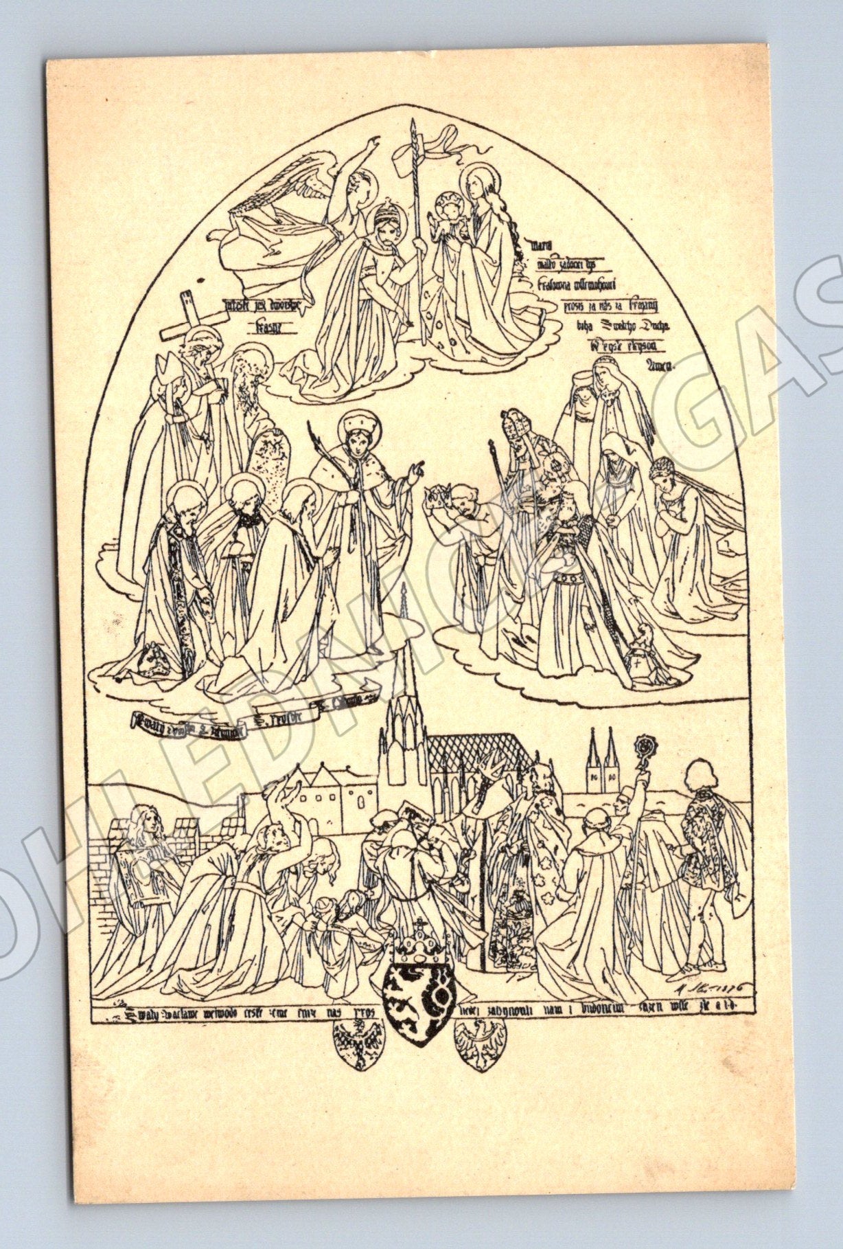 Pohlednice Mikoláš Aleš Chórál svatováclavský (M6573)