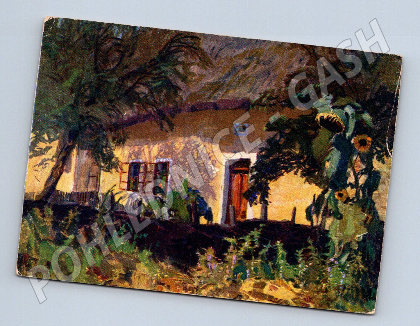 Pohlednice venkovský dům umělecký motiv (M6576)