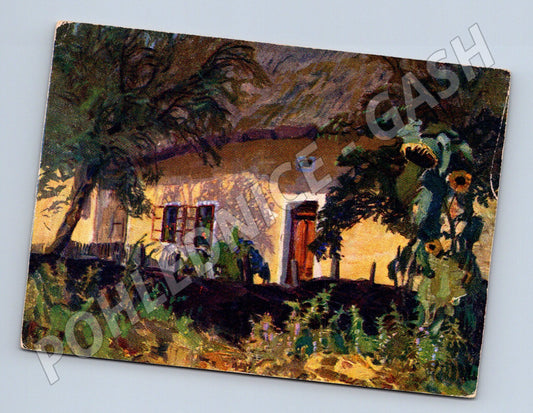 Pohlednice venkovský dům umělecký motiv (M6576)