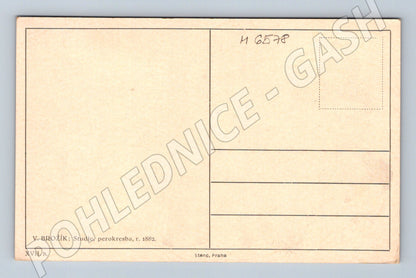 Pohlednice V. Brožík studie 1882 (M6578)