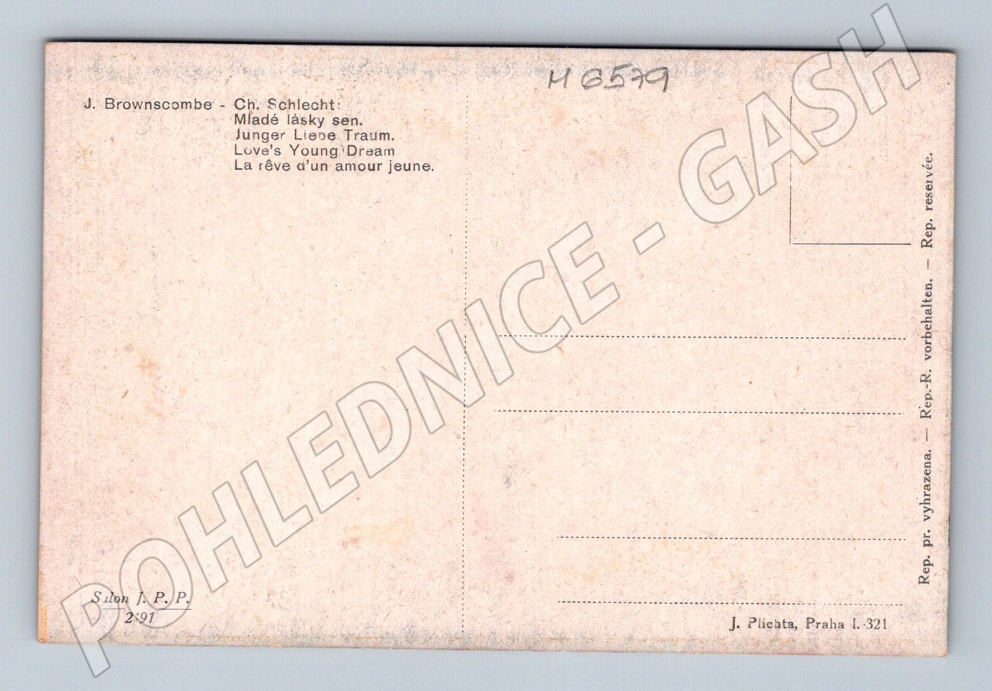 Pohlednice Mladé lásky sen Brownscombe (M6579)