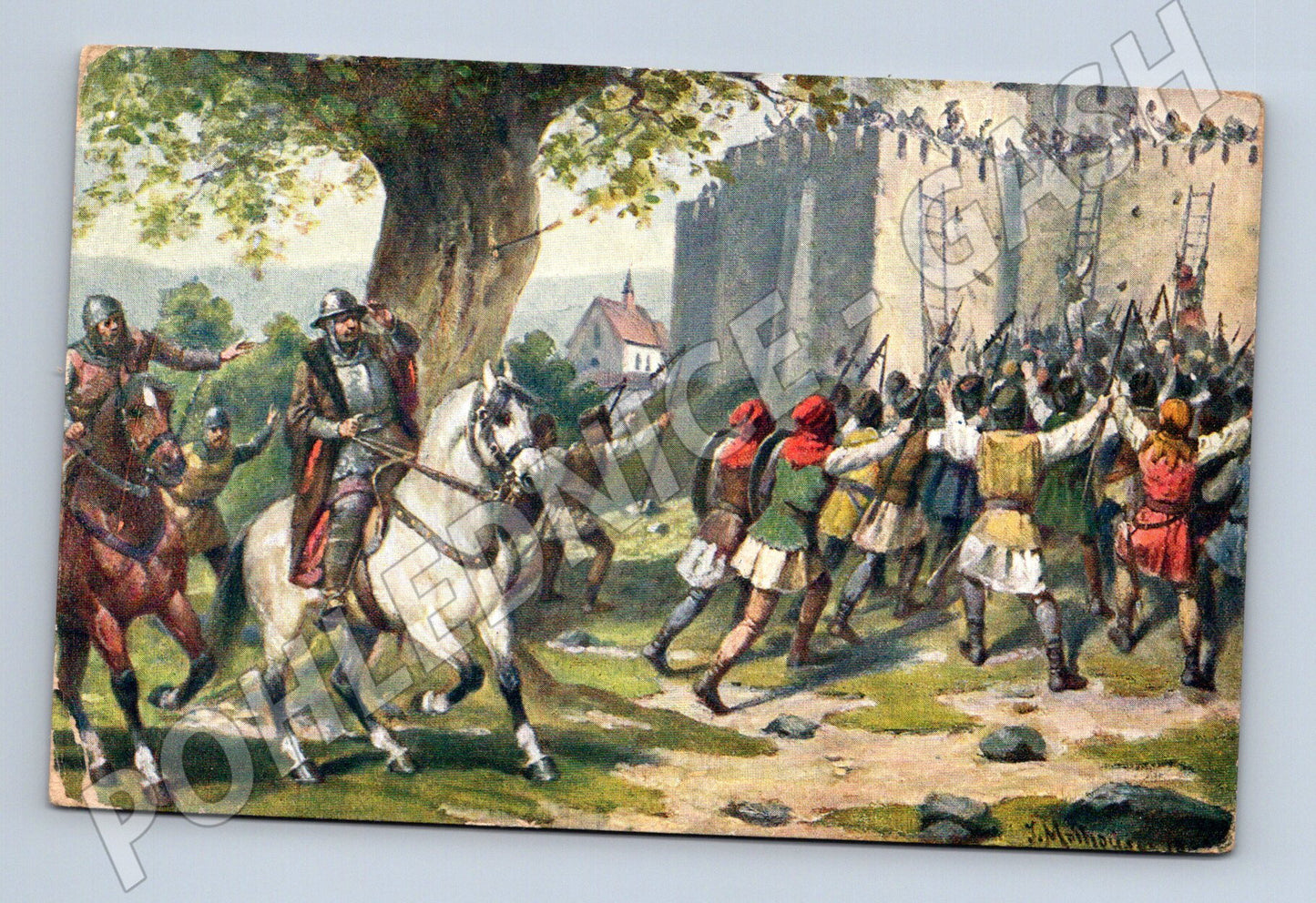 Pohlednice Jan Žižka obléhání hradu Rabí (M6583)