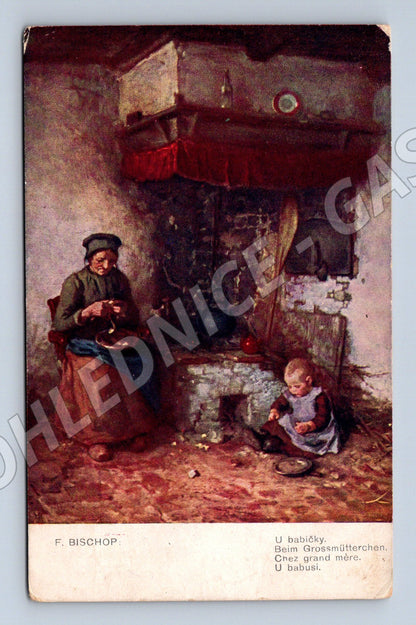 Pohlednice U babičky venkov 1908 (M6592)