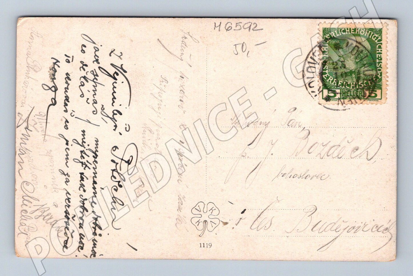 Pohlednice U babičky venkov 1908 (M6592)