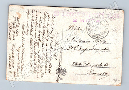 Pohlednice dívka v lidovém kroji polní pošta (M6594)