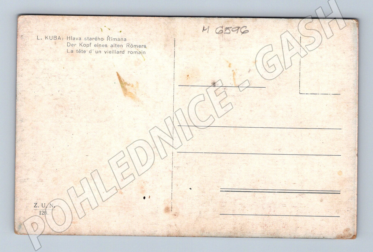 Pohlednice L. Kuba Hlava starého Římana (M6596)