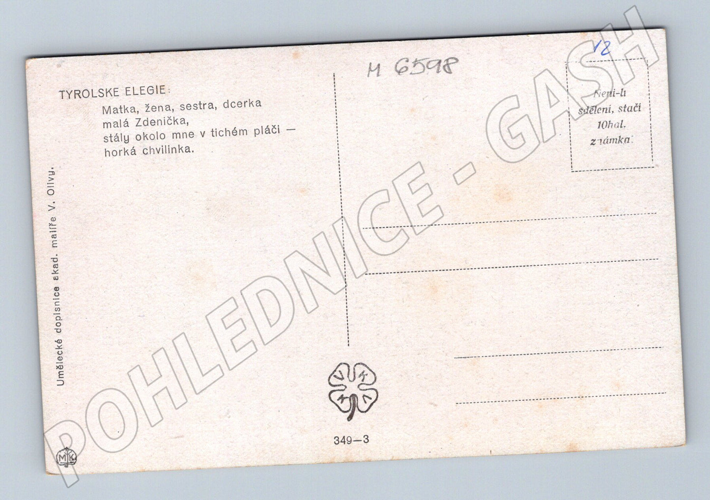 Pohlednice Tyrolské elegie V. Oliva (M6598)