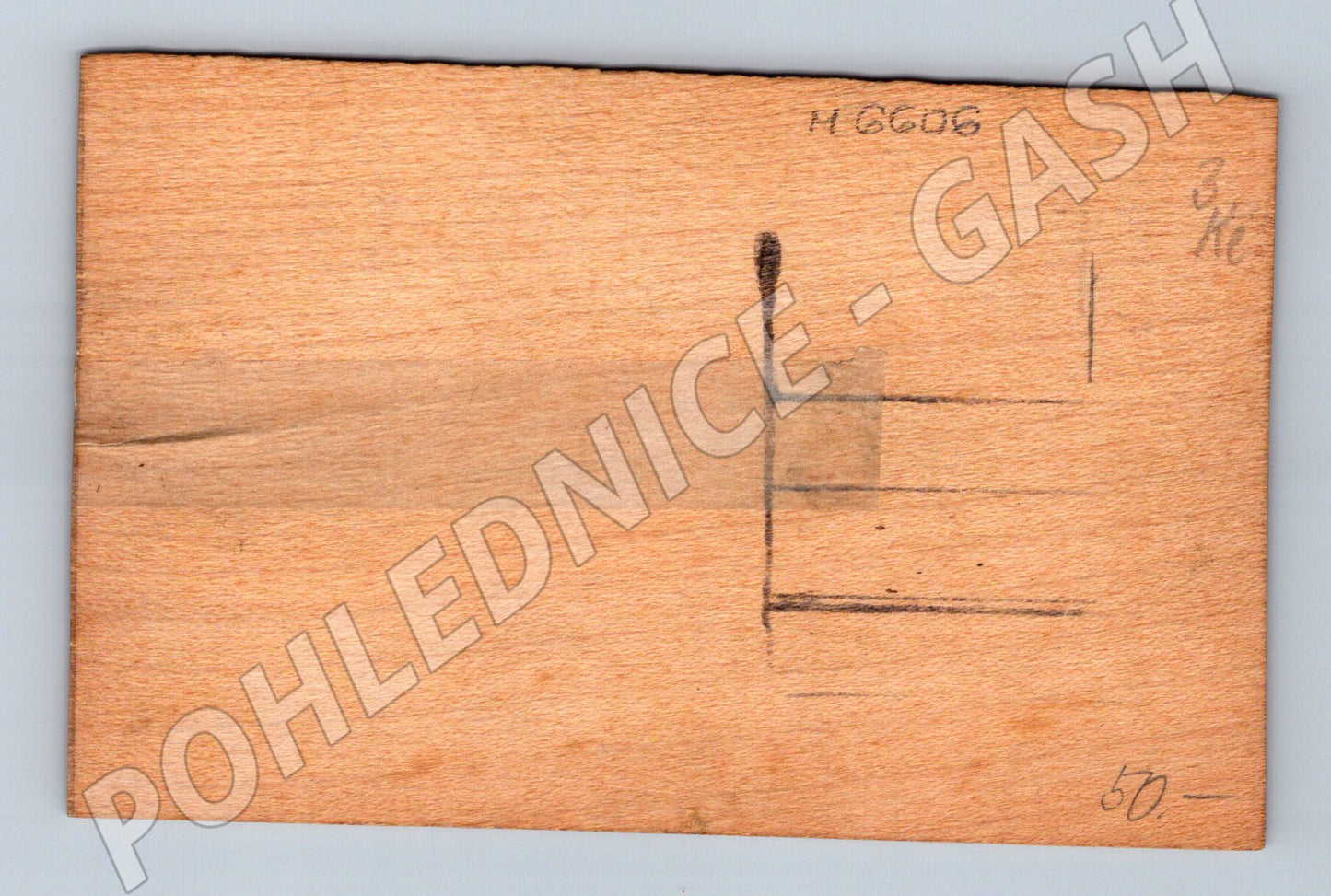 Pohlednice ručně malovaná chalupa na dřevě (M6606)