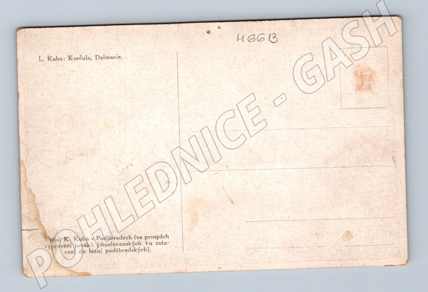 Pohlednice Korčula Dalmácie L. Kuba (M6613)