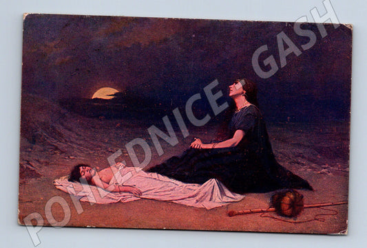 Pohlednice Hagar a Ismael na poušti (M6617)