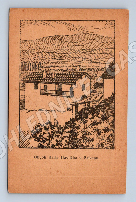 Pohlednice obydlí Karla Havlíčka v Brixenu (M6619)