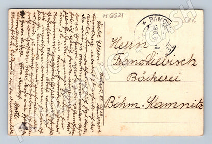 Pohlednice venkovská chalupa Bakov 1910 (M6621)