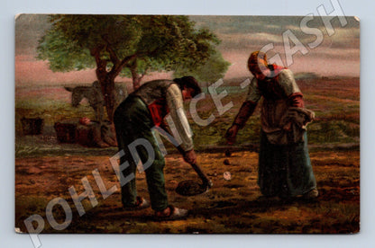 Pohlednice Millet venkovská práce na poli (M6622)