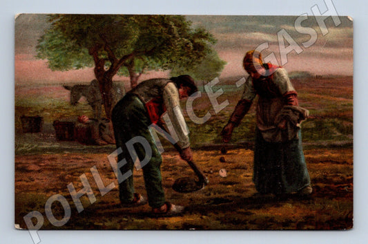Pohlednice Millet venkovská práce na poli (M6622)