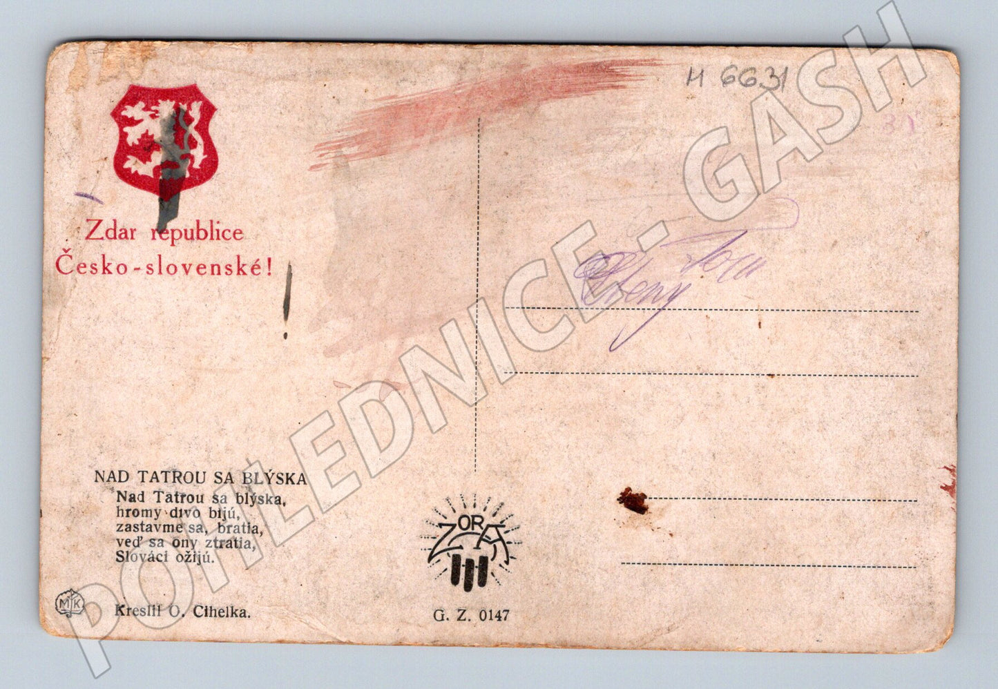 Pohlednice Nad Tatrou sa blýska Slovensko (M6631)