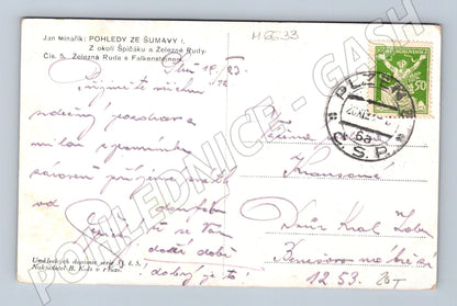 Pohlednice Šumava Špičák Železná Ruda 1953 (M6633)