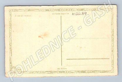 Pohlednice česká chalupa u rybníka (M6639)