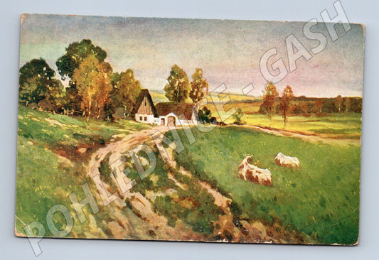 Pohlednice venkovská krajina Jandl Pinx (M6641)