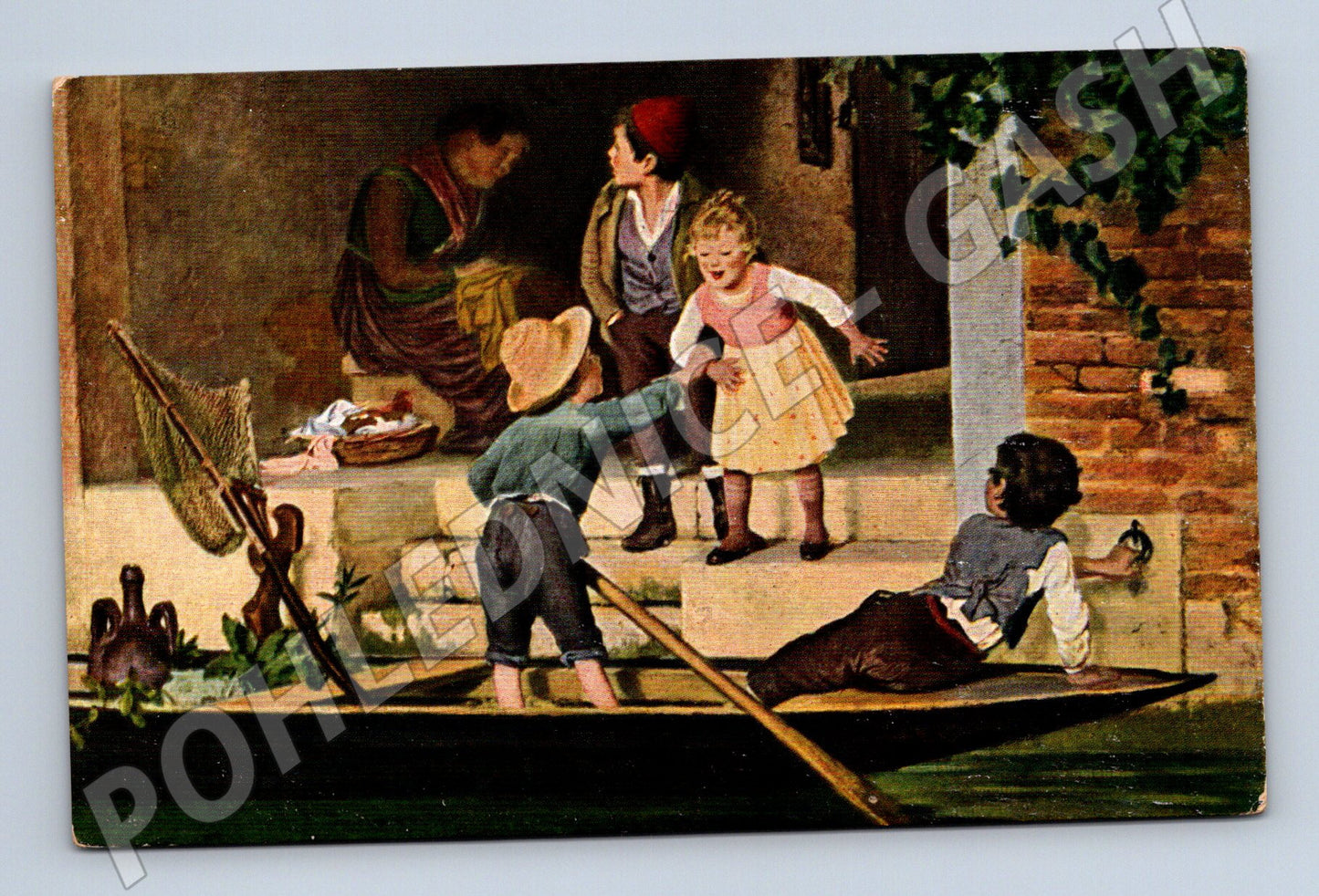 Pohlednice děti a lodička Die Entführung (M6642)