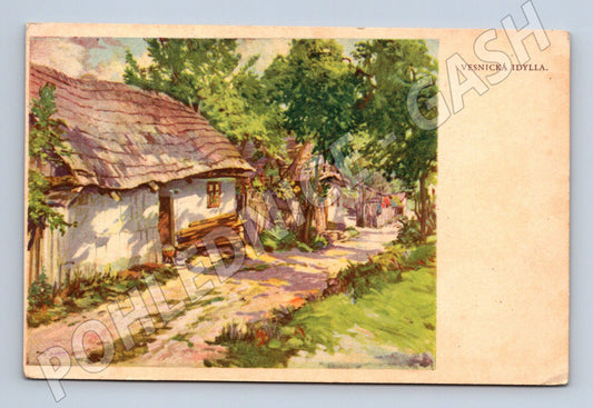 Pohlednice vesnická idyla Gustava Porše (M6660)