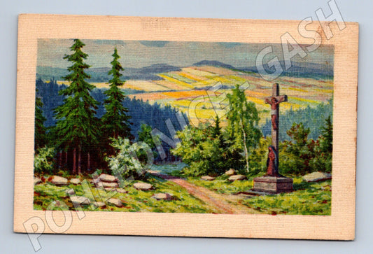Pohlednice česká krajina s křížem (M6662)