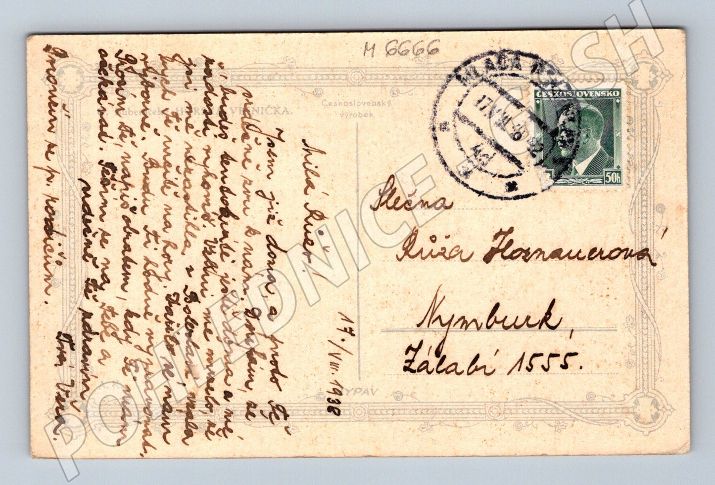 Pohlednice vesnický motiv 1938 malý formát (M6666)