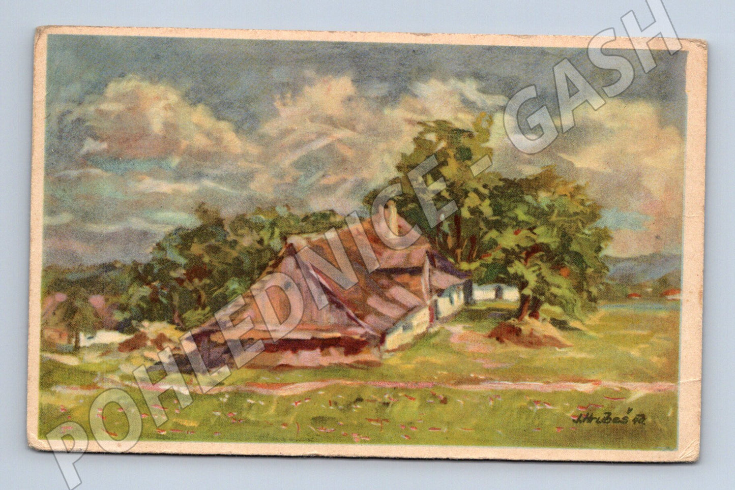 Pohlednice česká chalupa J. Hrubeš (M6667)