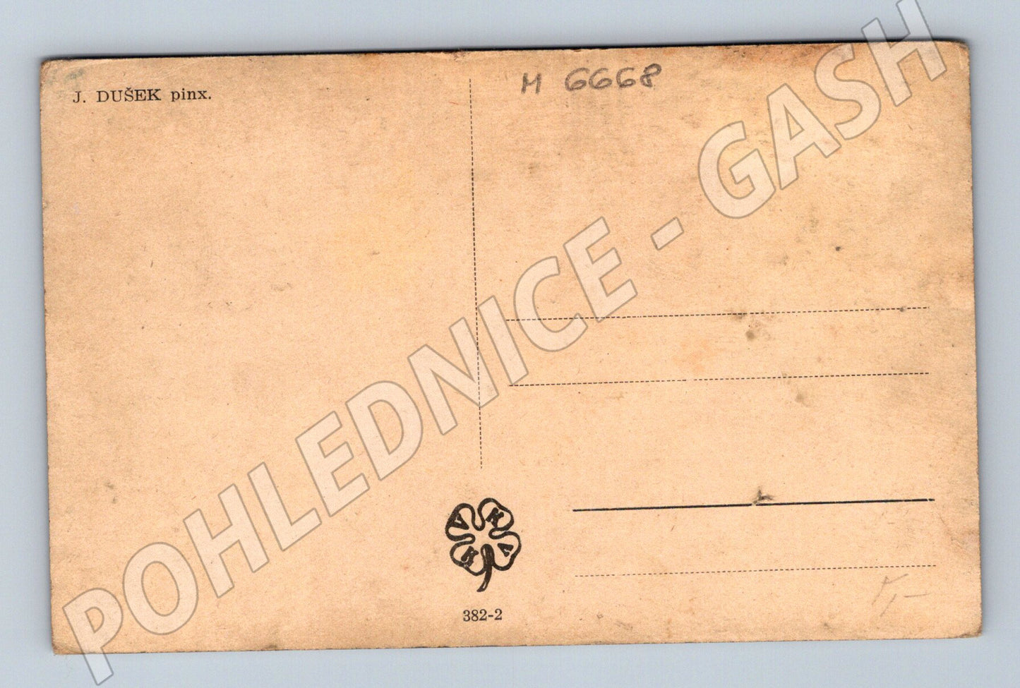 Pohlednice Noční krajina dům J. Dušek (M6668)